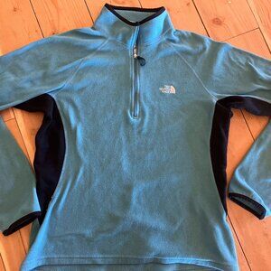 Women's L Light Blue The North Face Flight Series Fleece Pullover 1/4 zip
